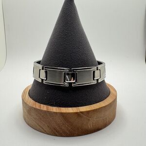 Stainless Steel Chain Link Bracelet Mens Wristband Silver Tone